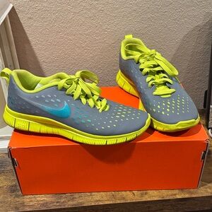 Nike Gray and Lime Green Athletic Shoes